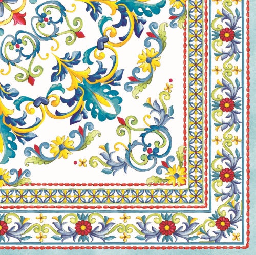 SERVIETTES EN PAPIER 33X33CM MEDITERRANEO BLUE