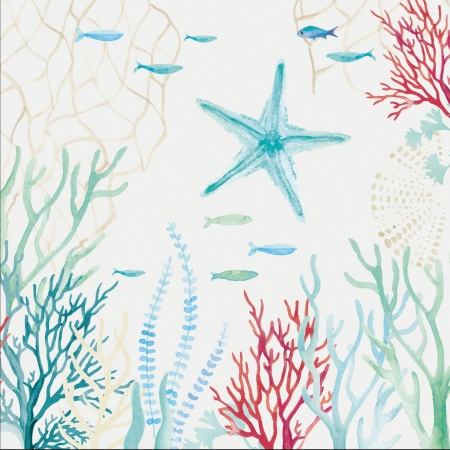 SERVIETTES EN PAPIER 33X33CM UNDER THE SEA