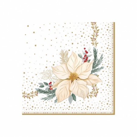 SERVIETTES EN PAPIERS - 33x33 cm - WHITE ELEGANCE