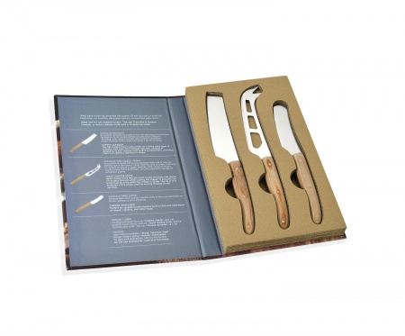 SET 3 COUTEAUX FROMAGE INOX/BOIS