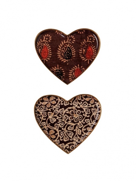 Set de  2 plateaux coeurs bordeaux Bangalore