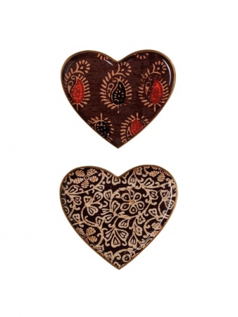 Set de  2 plateaux coeurs bordeaux Bangalore