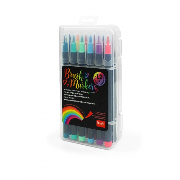 SET DE 12 FEUTRES PINCEAUX - BRUSH MARKERS - MULTICOLOR