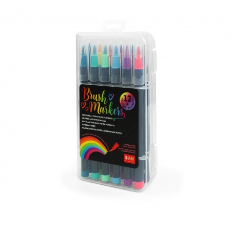 SET DE 12 FEUTRES PINCEAUX - BRUSH MARKERS - MULTICOLOR