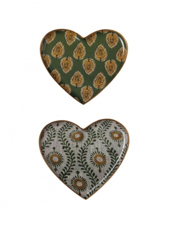 Set de 2 plateaux coeurs verts Bangalore