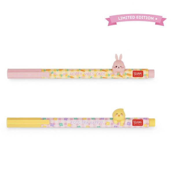 SET DE 2 STYLO � ENCRE GEL ANIMAL D�CO. - SECRET EASTER