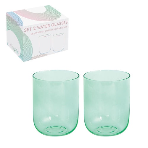 Set de 2 Verres � Eau 390 -Vert - RAINBOW