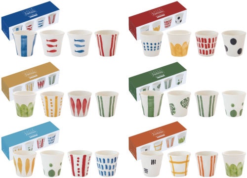 Set de 4 Tasse et Soucoupe en C�ramique Peintes � L� Main - CAFFE FANTASIA