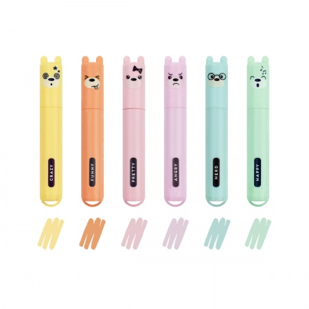 SET DE 6 MINI SURLIGNEURS - TEDDY\'S STYLE