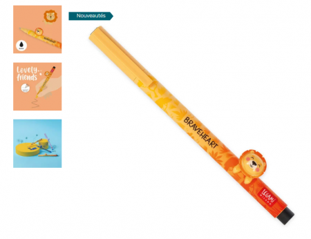 STYLO À ENCRE GEL ANIMAL DÉCO. - LOVELY FRIENDS - LION