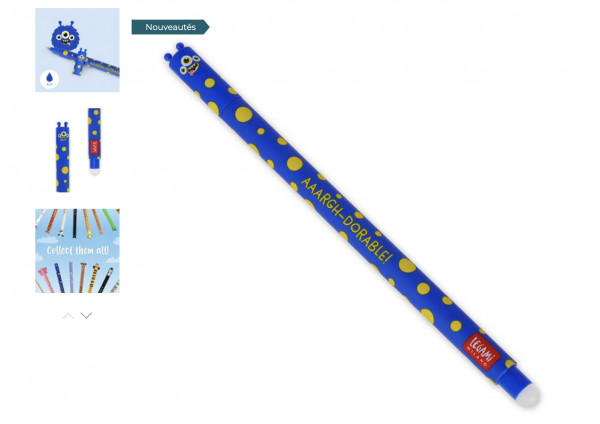 STYLO A ENCRE GEL EFFACABLE - ERASABLE PEN- MONSTER