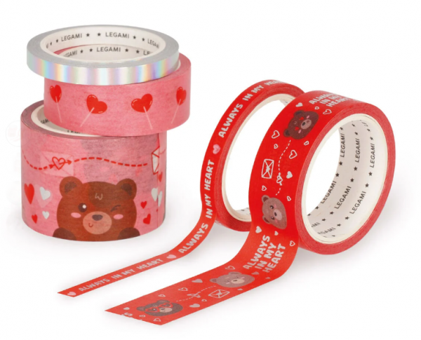 TAPE BY TAPE - 5 RUBANS ADH�SIFS EN PAPIER - TEDDY BEAR