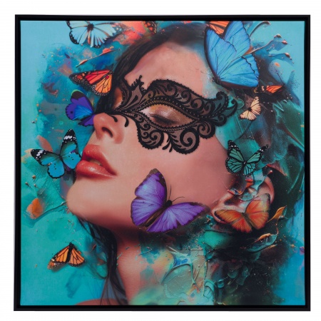 TOILE MASQUE PAPILLON 100X100