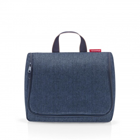 toiletbag XL herringbone dark blue