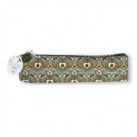 Trousse � crayons en coton - De tout mon coeur