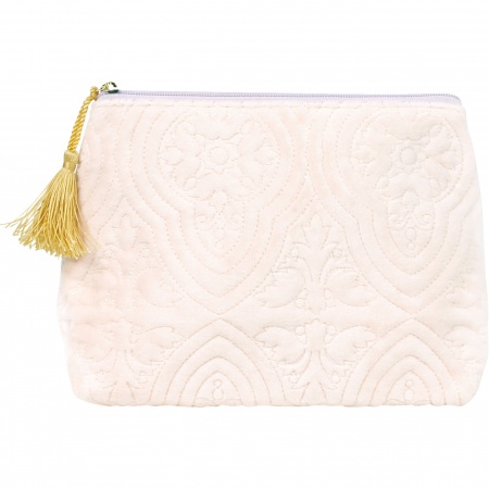 Trousse de toilette en velours \ Archipels Nude\ 