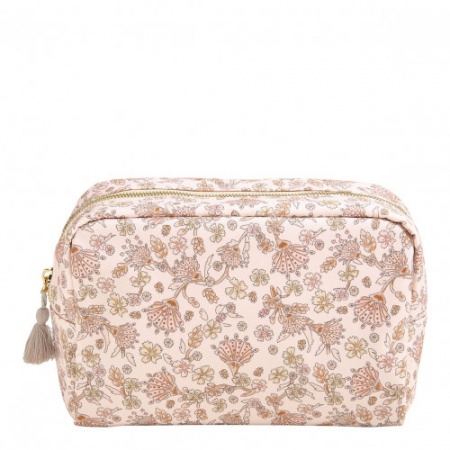 Trousse de toilette rectangulaire Velours rose petit modèle