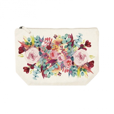 Trousse rectangulaire GM- Floral rose