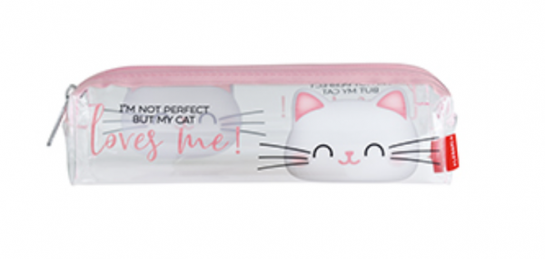 TROUSSE TRANSPARENTE - PENCIL CASE - KITTY