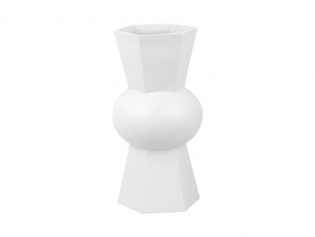 Vase \ Geo Count\  POLYRESINE BLANCHE