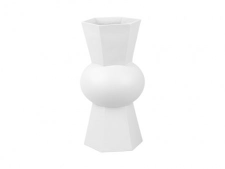 Vase \ Geo Count\  POLYRESINE BLANCHE