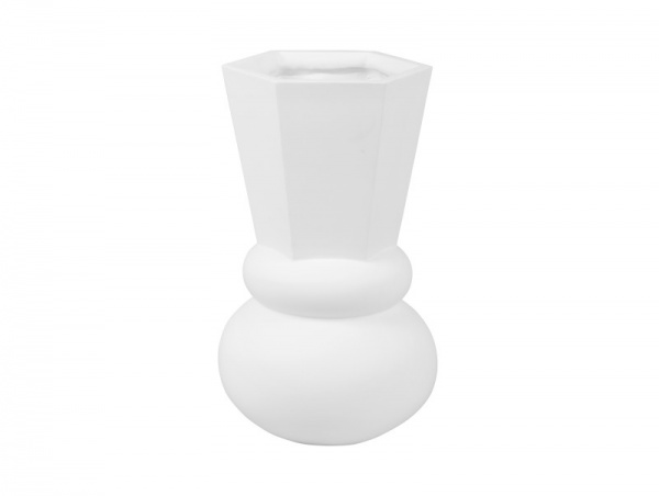 Vase \ Geo Crown\  POLYRESINE BLANCHE