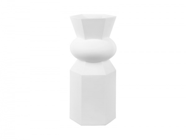 Vase \ Geo King\  POLYRESINE BLANCHE