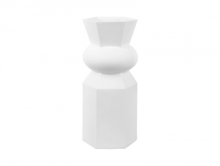 Vase \ Geo King\  POLYRESINE BLANCHE