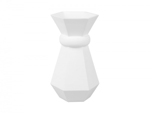 Vase \ Geo Queen\  POLYRESINE BLANCHE