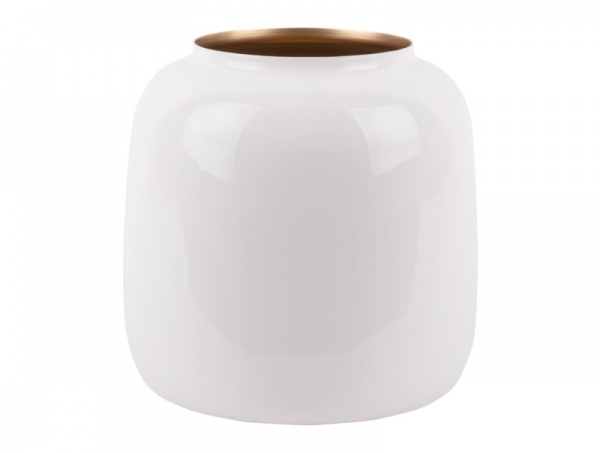 Vase \ Ivy large\  en �mail BLANC