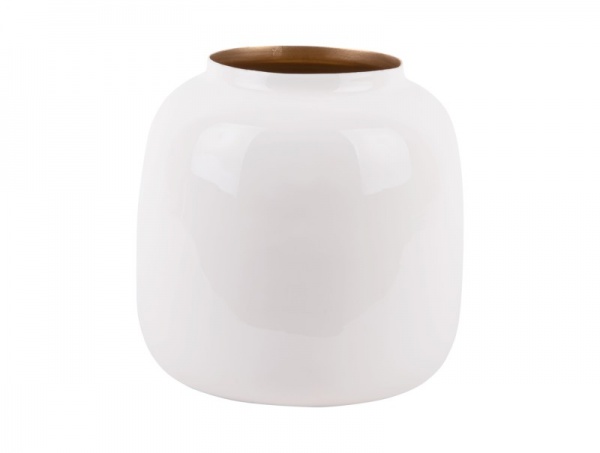 Vase \ Ivy medium\  iron en �mail BLANC