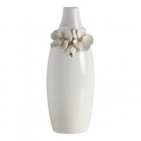 Vase Amour de fleurs blanc Ø 10,5cm/ht 24cm