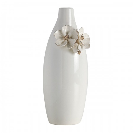 Vase Amour de fleurs blanc Ø 10,5cm/ht 24cm
