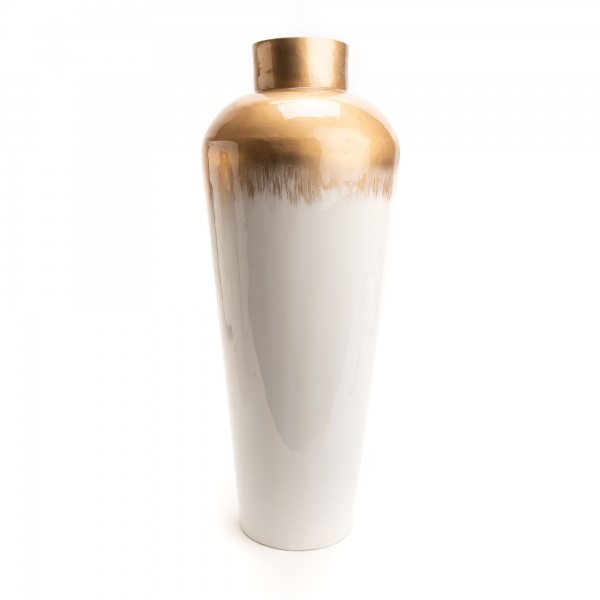 VASE SHEHERAZADE Blanc et Or