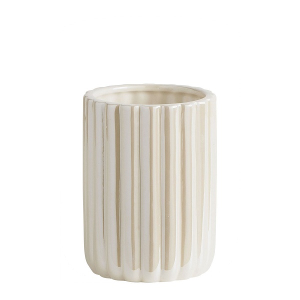 Verre de salle de bain en c�ramique - Blanc Nacr�