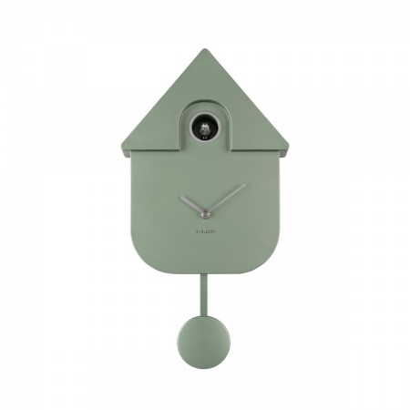 Wall Clock \ Modern Cuckoo\  -  METALLIC DARK GREEN - Pendule, horloge murale  \ modern Cuckoo\  (avec coucou) - VERT METALLIC