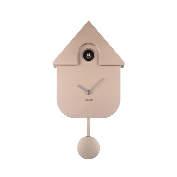 Wall Clock \ Modern Cuckoo\  -  METALLIC ROSE GOLD - Pendule, horloge murale  \ modern Cuckoo\  (avec coucou) - VERT METALLIC