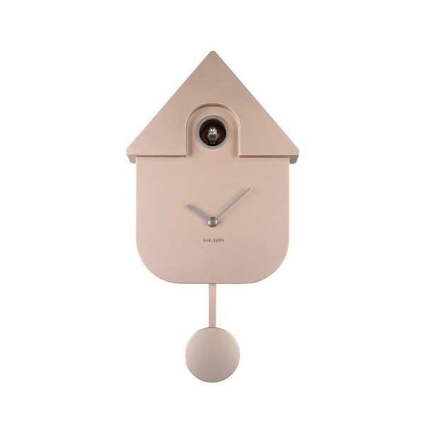 Wall Clock \ Modern Cuckoo\  -  METALLIC ROSE GOLD - Pendule, horloge murale  \ modern Cuckoo\  (avec coucou) - VERT METALLIC